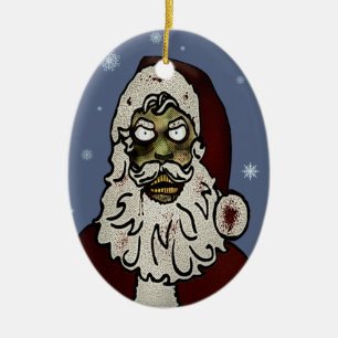 Zombie Santa Ceramic Tree Decoration