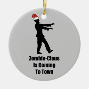 Zombie Santa Ceramic Tree Decoration