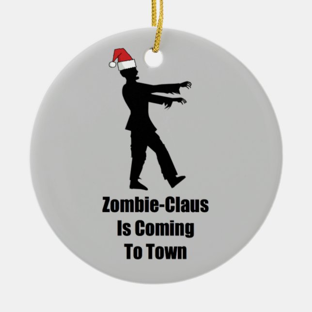 Zombie Santa Ceramic Tree Decoration (Front)