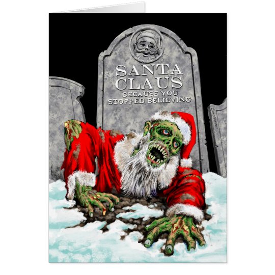Zombie Santa Christmas Card (Blank Interior)