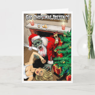 Zombie Santa Christmas Card - Blank Interior