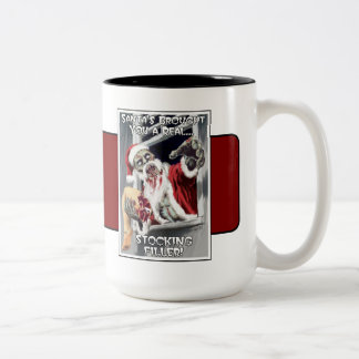 Zombie Santa Christmas Horror Two-Tone Coffee Mug