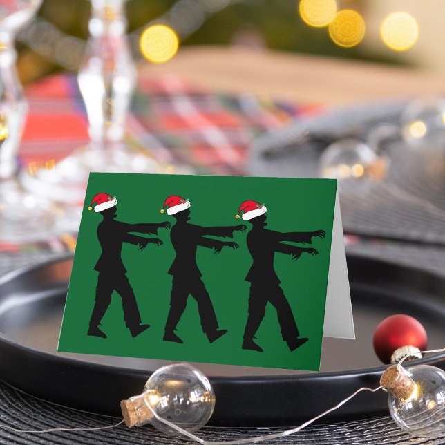 Zombie Santa Funny Green Christmas Humour Holiday Card (Creator Uploaded)