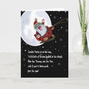 zombie santa holiday card