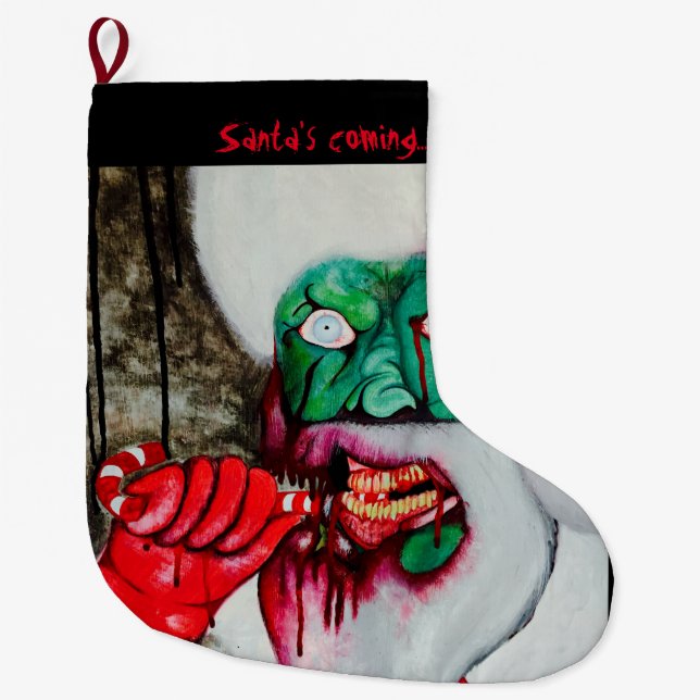 Zombie Santa living dead Christmas stocking (Front)