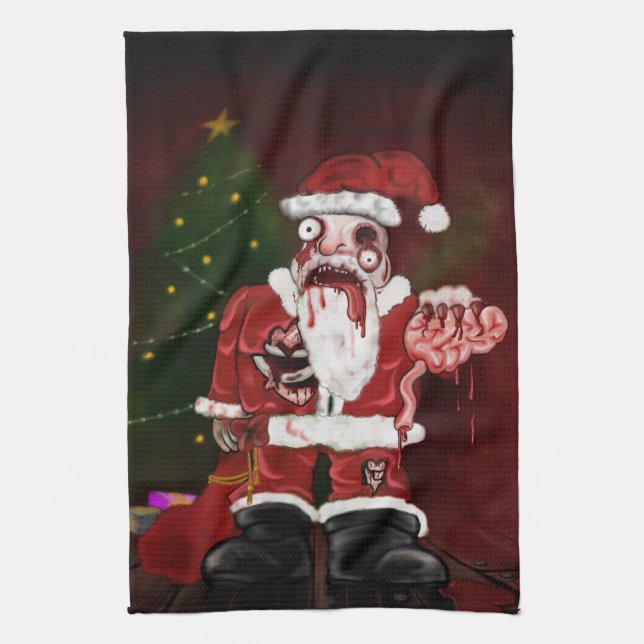 Zombie Santa Tea Towel (Vertical)