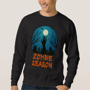Zombie Season Moonlit Graveyard Scary Kids Boys A Sweatshirt