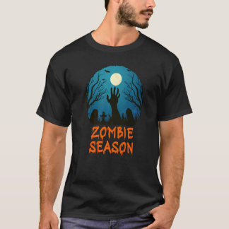Zombie Season Moonlit Graveyard  Scary Kids Boys A T-Shirt