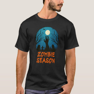 Zombie Season Moonlit Graveyard Scary Kids Boys A T-Shirt