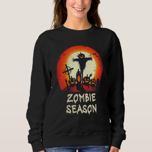 Zombie Season Moonlit Scary Graveyard Kids Boys A Sweatshirt
