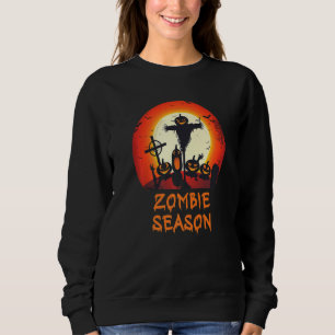 Zombie Season Moonlit Scary Graveyard Kids Boys A Sweatshirt