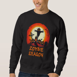 Zombie Season Moonlit Scary Graveyard Kids Boys A Sweatshirt