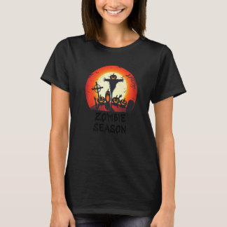 Zombie Season Moonlit Scary Graveyard  Kids Boys A T-Shirt