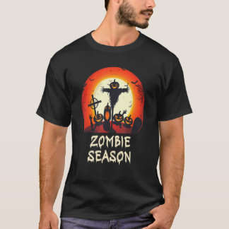 Zombie Season Moonlit Scary Graveyard  Kids Boys A T-Shirt