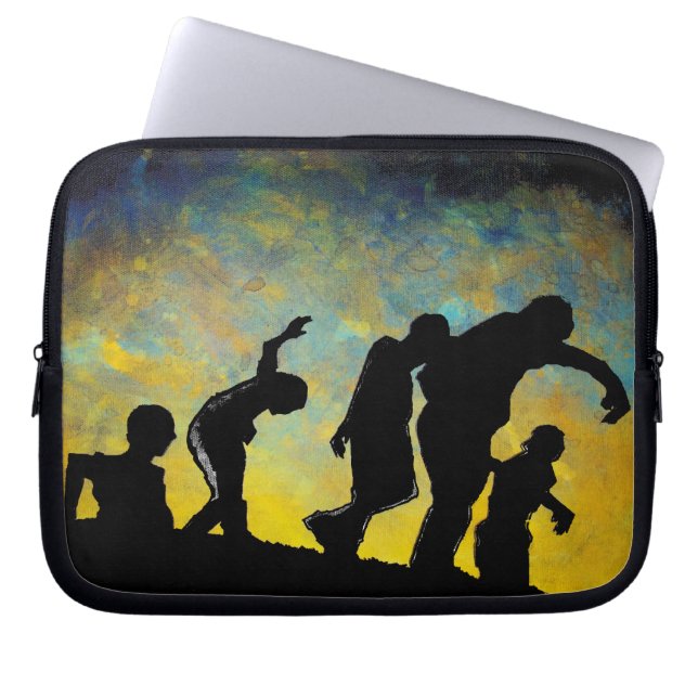 Zombie Silhouette horror art laptop notebook case (Front)