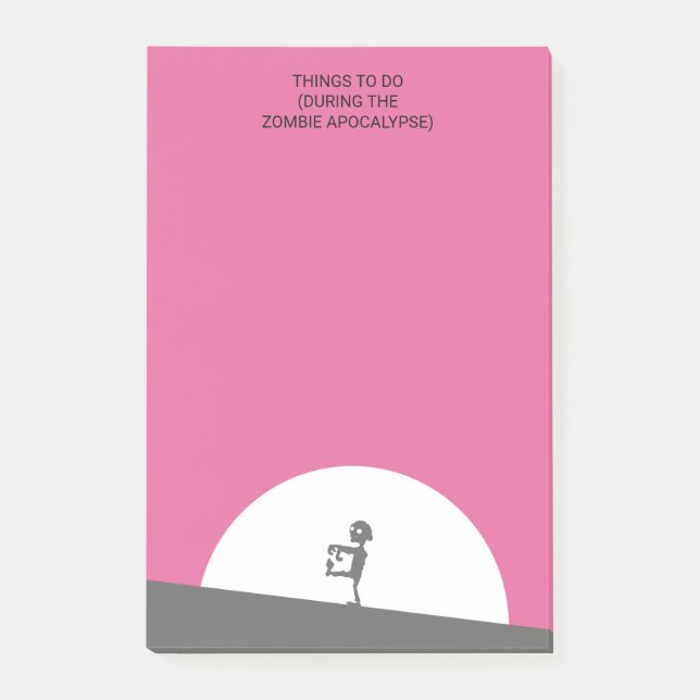 Zombie Silhouette with Full Moon Personalised Post-it Notes (Front)