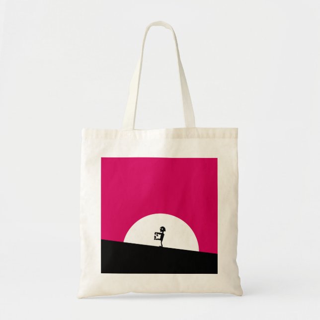 Zombie Silhouette with Full Moon Tote Bag (Front)