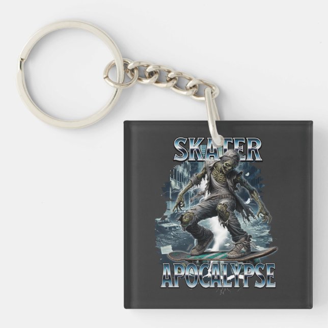 ZOMBIE SKATER APOCALYPSE KEY RING (Front)