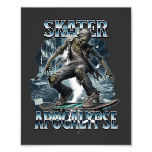 ZOMBIE SKATER APOCALYPSE PHOTO PRINT