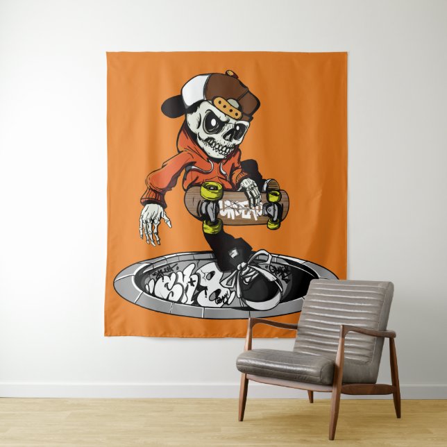 Zombie Skater custom colour tapestries (In Situ)