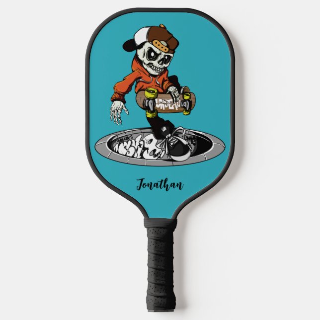 Zombie Skater custom name & colour Pickleball Paddle (Front)