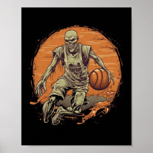 Zombie Sketll Player Halloween Costume Sport Men B Poster