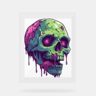 Zombie Skull Apocalypse Acrylic Sign