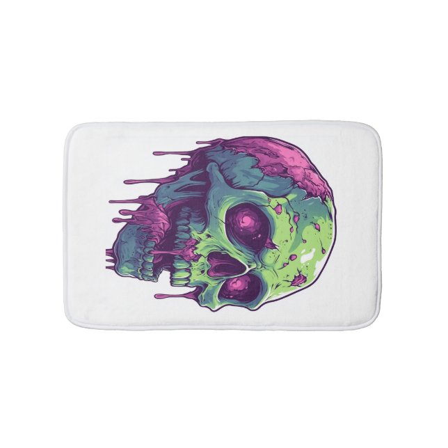 Zombie Skull Apocalypse Bath Mat (Front)