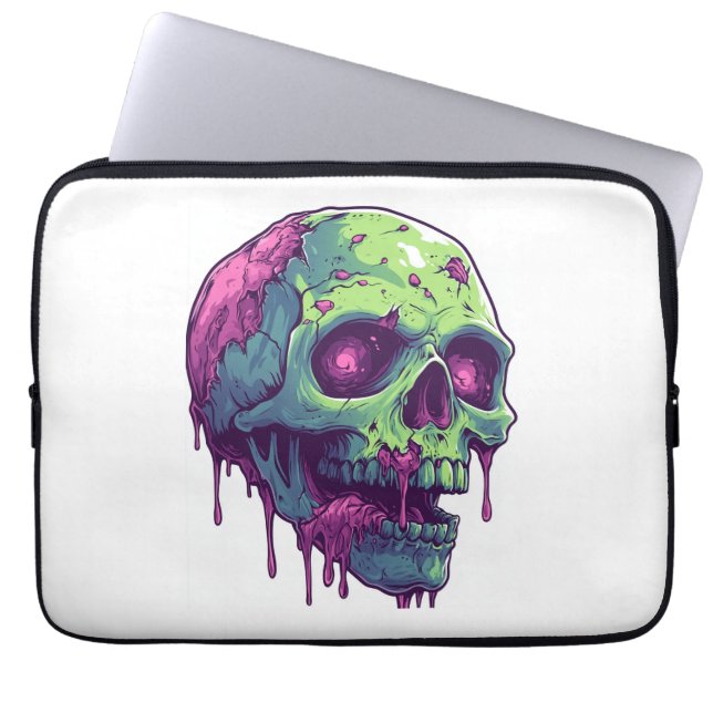 Zombie Skull Apocalypse Laptop Sleeve (Front)
