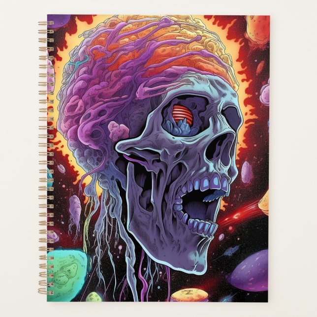 Zombie Skull Creature Sci-fi Horror Art Planner (Front)