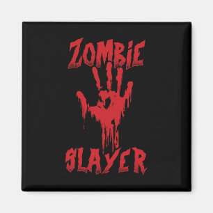 Zombie Slayer Bloody Hand Hunting Zombies Hallowee Magnet