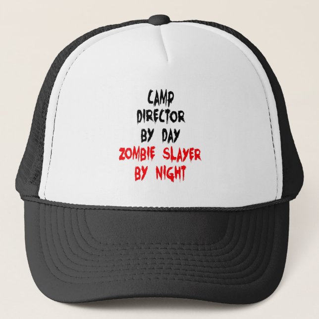 Zombie Slayer Camp Director Trucker Hat (Front)