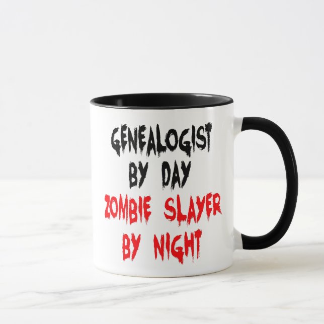 Zombie Slayer Genealogist Mug (Right)