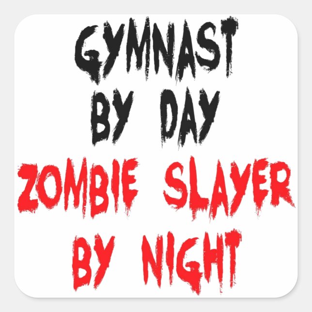 Zombie Slayer Gymnast Square Sticker (Front)