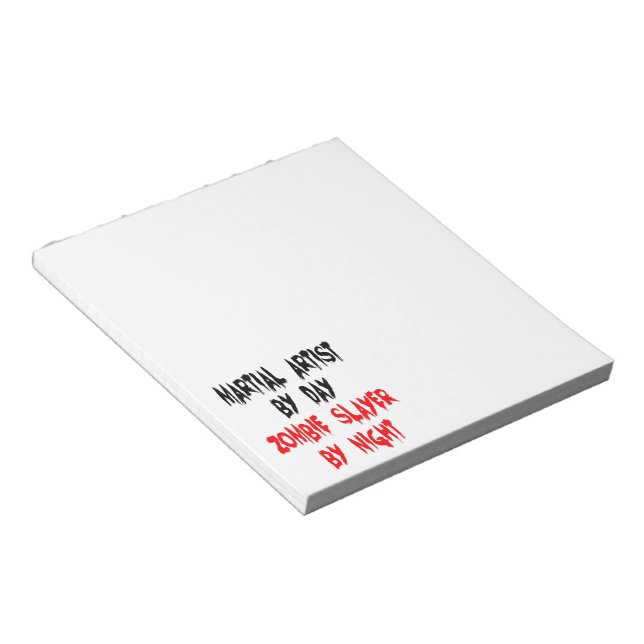 Zombie Slayer Martial Artist Notepad (Angled)