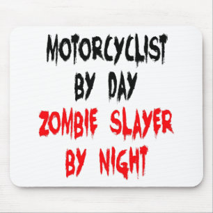 Zombie Slayer Motorcyclist Mouse Pad