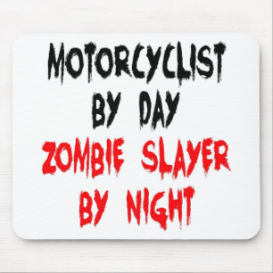 Zombie Slayer Motorcyclist Mouse Pad