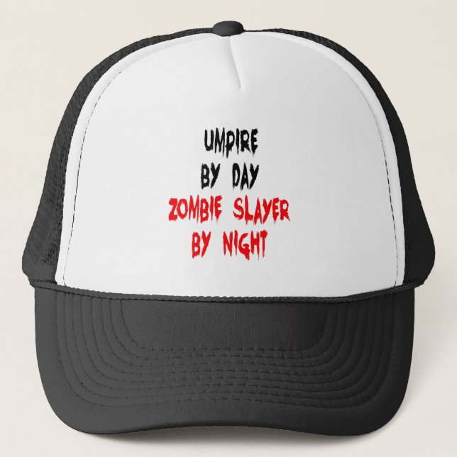 Zombie Slayer Umpire Trucker Hat (Front)