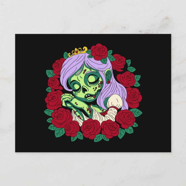 Zombie Sleeping Beauty Postcard (Front)