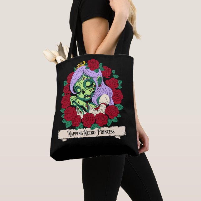 Zombie Sleeping Beauty Tote Bag (Close Up)