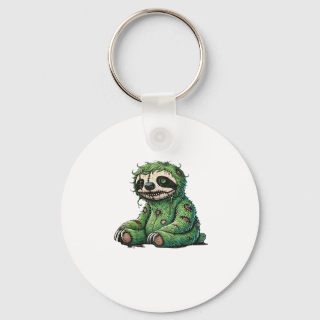 Zombie Sloth Halloween Zombie Sloth Zombie Lover C Key Ring (Front)