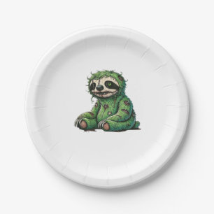 Zombie Sloth Halloween Zombie Sloth Zombie Lover C Paper Plate