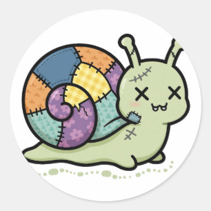 Zombie Snail Halloween Classic Round Sticker