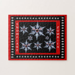 Zombie Snowflakes Attack Christmas Jigsaw Puzzle