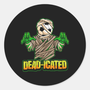 Zombie Soccer Player Scary Soccer Halloween Classic Round Sticker