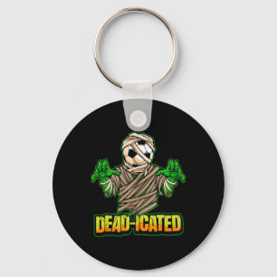 Zombie Soccer Player Scary Soccer Halloween Key Ring
