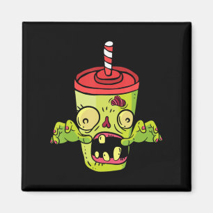 Zombie Soda Cup Halloween Monster Retro Horror Magnet