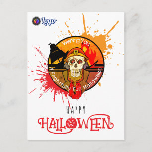 Zombie Soldier Halloween Horror Costume Design Postcard