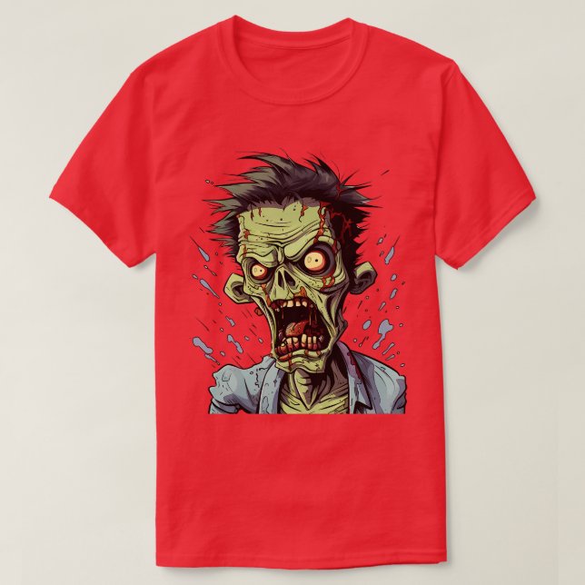 Zombie Spooky Halloween Horror Goth Zombies 2 T-Shirt (Design Front)