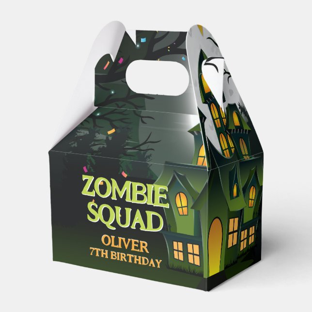 Zombie Squad Birthday Boy Funny Halloween Favour Box (Front Side)
